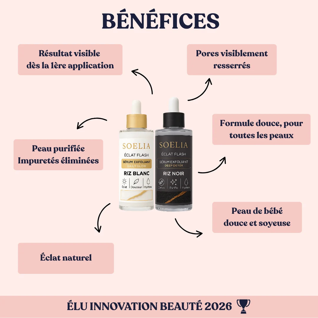 Soeliabeauty™ - Éclat Flash | Le Sérum Coréen Exfoliant au Riz